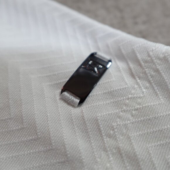 Nike Tiger Woods Polo Shirt Medium White Striped - Picture 3 of 9